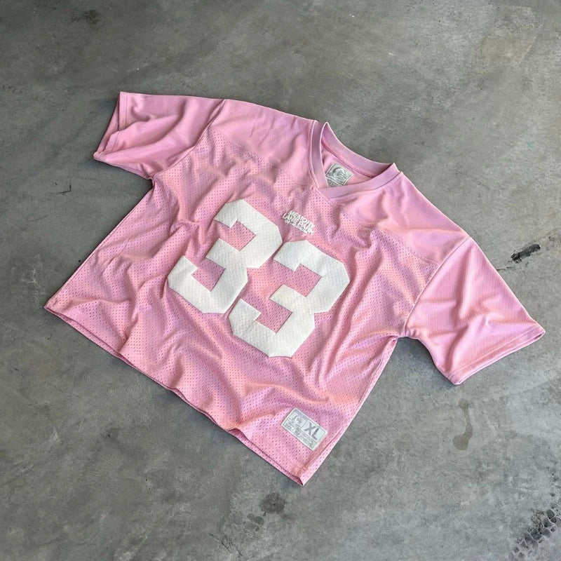 Camiseta Retro Deportiva Y2K – Camiseta de Malla Transpirable de Secado Rápido para Mujer y Hombre