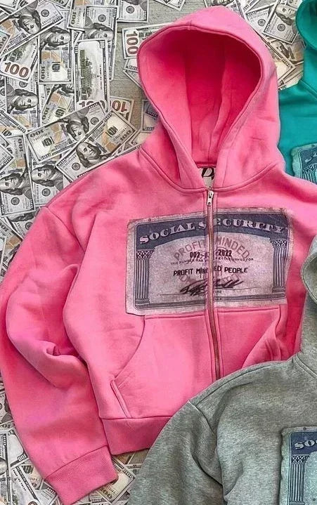 Sudaderas con capucha retro Y2K de otoño para hombres y mujeres con estampados personalizados estilo urbano cárdigan con capucha de manga larga