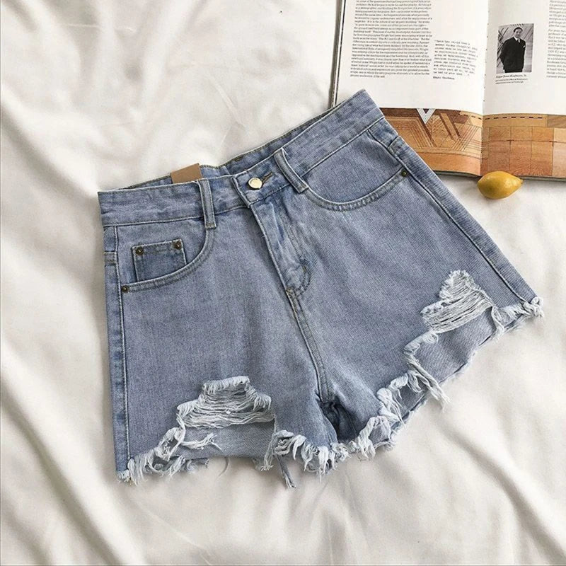 High Waist Wide Leg Denim Shorts – A-Line Summer Jean Shorts for Women