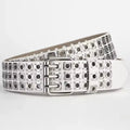 Punk Square Bead Belt – Y2K Street Style Adjustable PU Belt for Women & Men