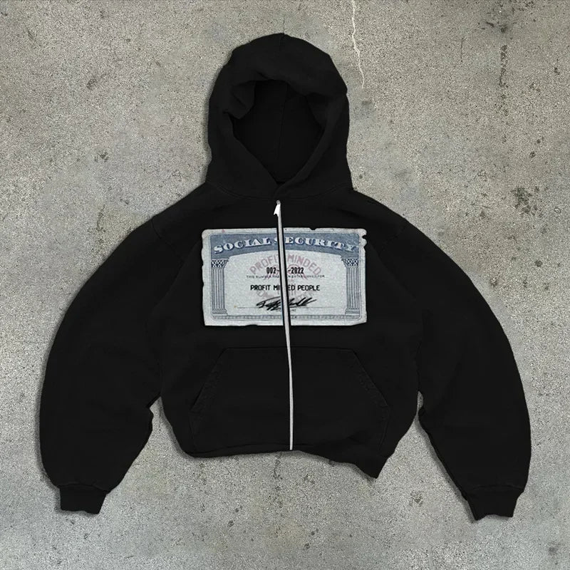 Y2K Printed Zip-Up Hoodie – Streetwear Hooded Cardigan for Women & Men