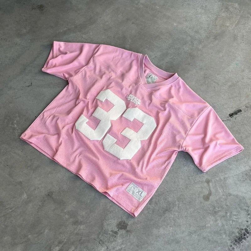Camiseta Retro Deportiva Y2K – Camiseta de Malla Transpirable de Secado Rápido para Mujer y Hombre