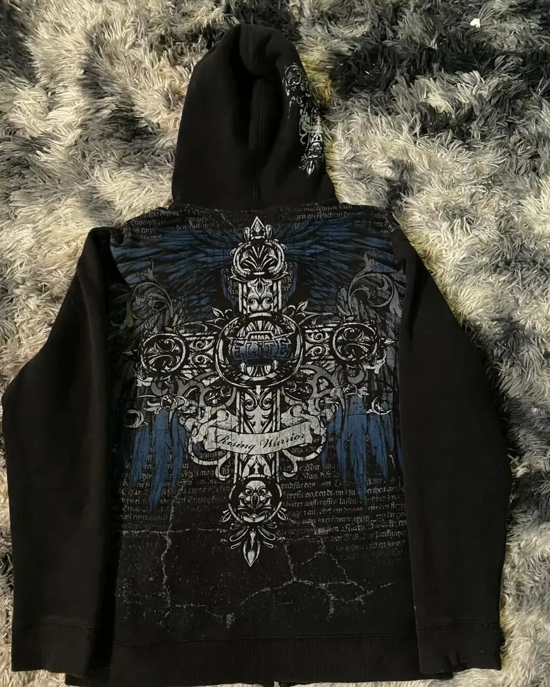 Y2K Cyber Grunge Zip-Up Hoodie – Vintage Graphic KPop Gothic Sweatshirt for Women