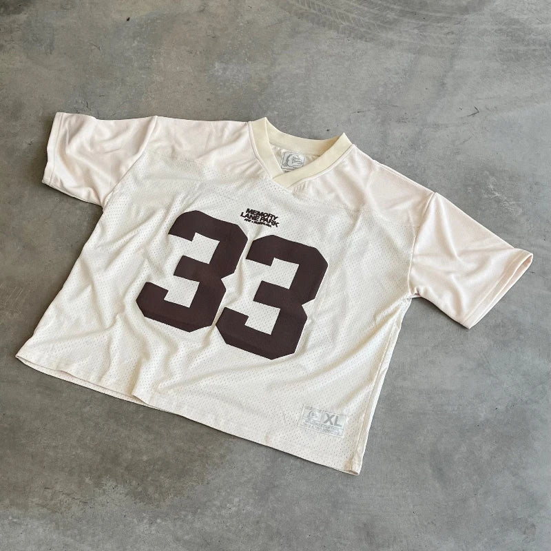 Camiseta Retro Deportiva Y2K – Camiseta de Malla Transpirable de Secado Rápido para Mujer y Hombre