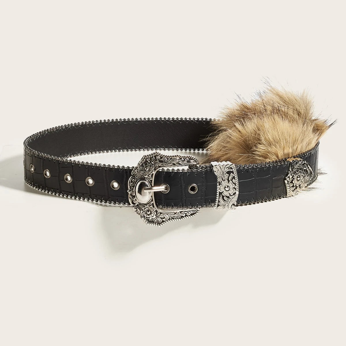 Y2K Goth Wide PU Leather Belt – Unisex Punk Streetwear Waistband Accessory
