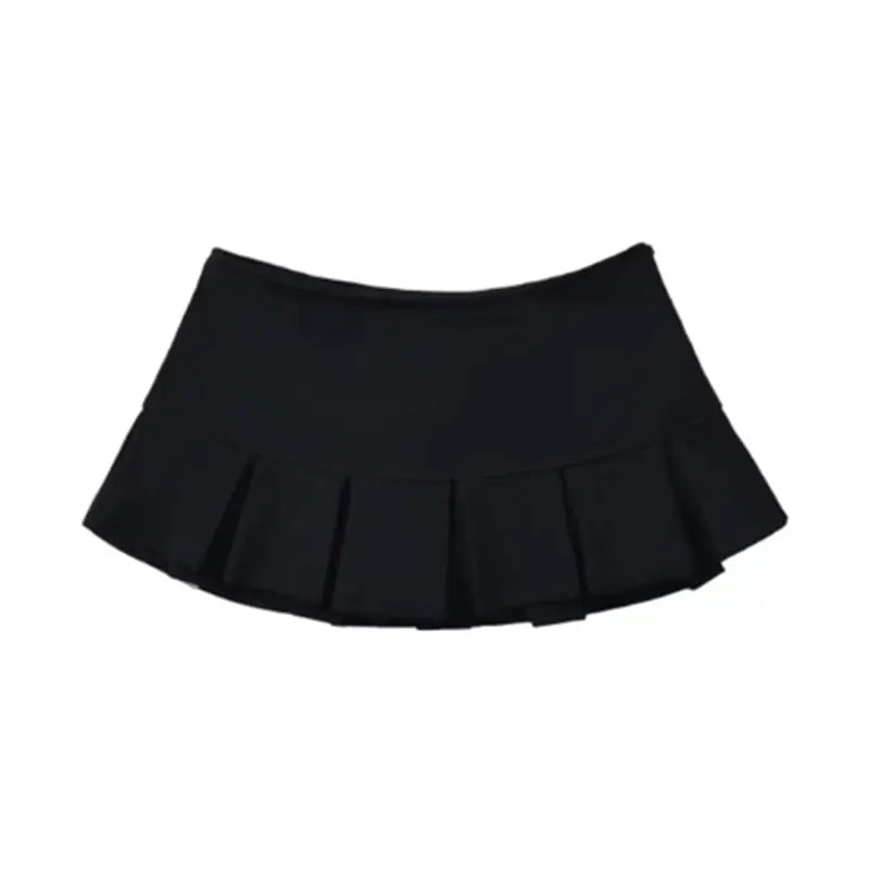 Minifalda Mooyufon de Tela Y2K para Mujer, Cintura Baja, Pliegue Ancho, Gris Claro, Sexy, Vintage, Falda Plisada en A, Skort Informal de Verano