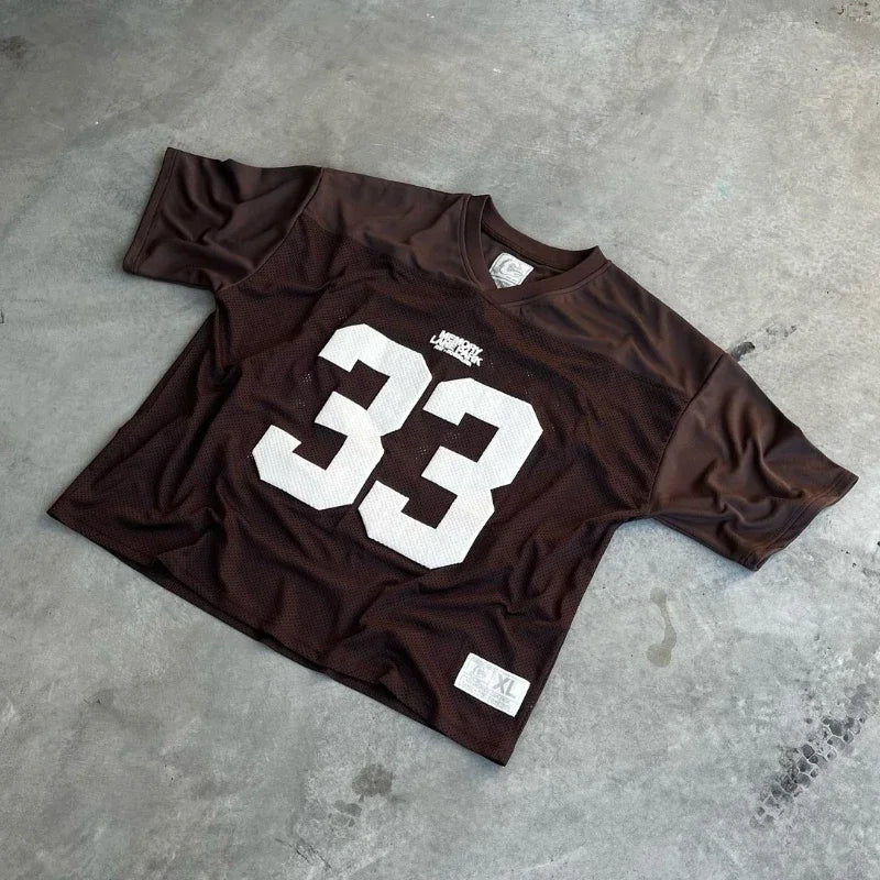 Camiseta Retro Deportiva Y2K – Camiseta de Malla Transpirable de Secado Rápido para Mujer y Hombre