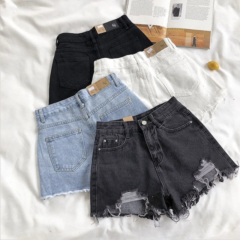 High Waist Wide Leg Denim Shorts – A-Line Summer Jean Shorts for Women