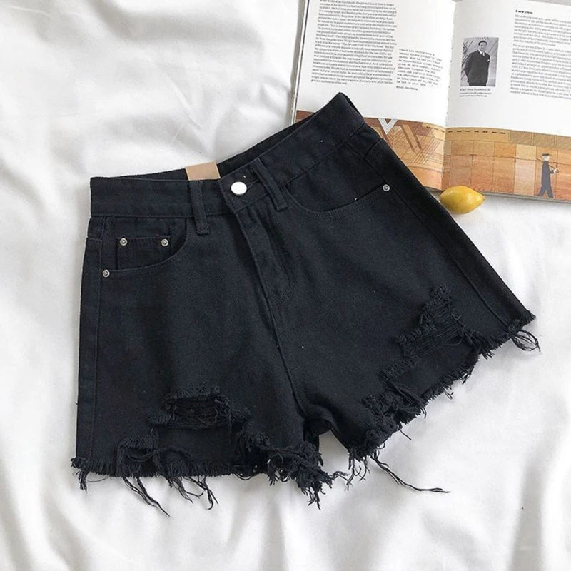 High Waist Wide Leg Denim Shorts – A-Line Summer Jean Shorts for Women