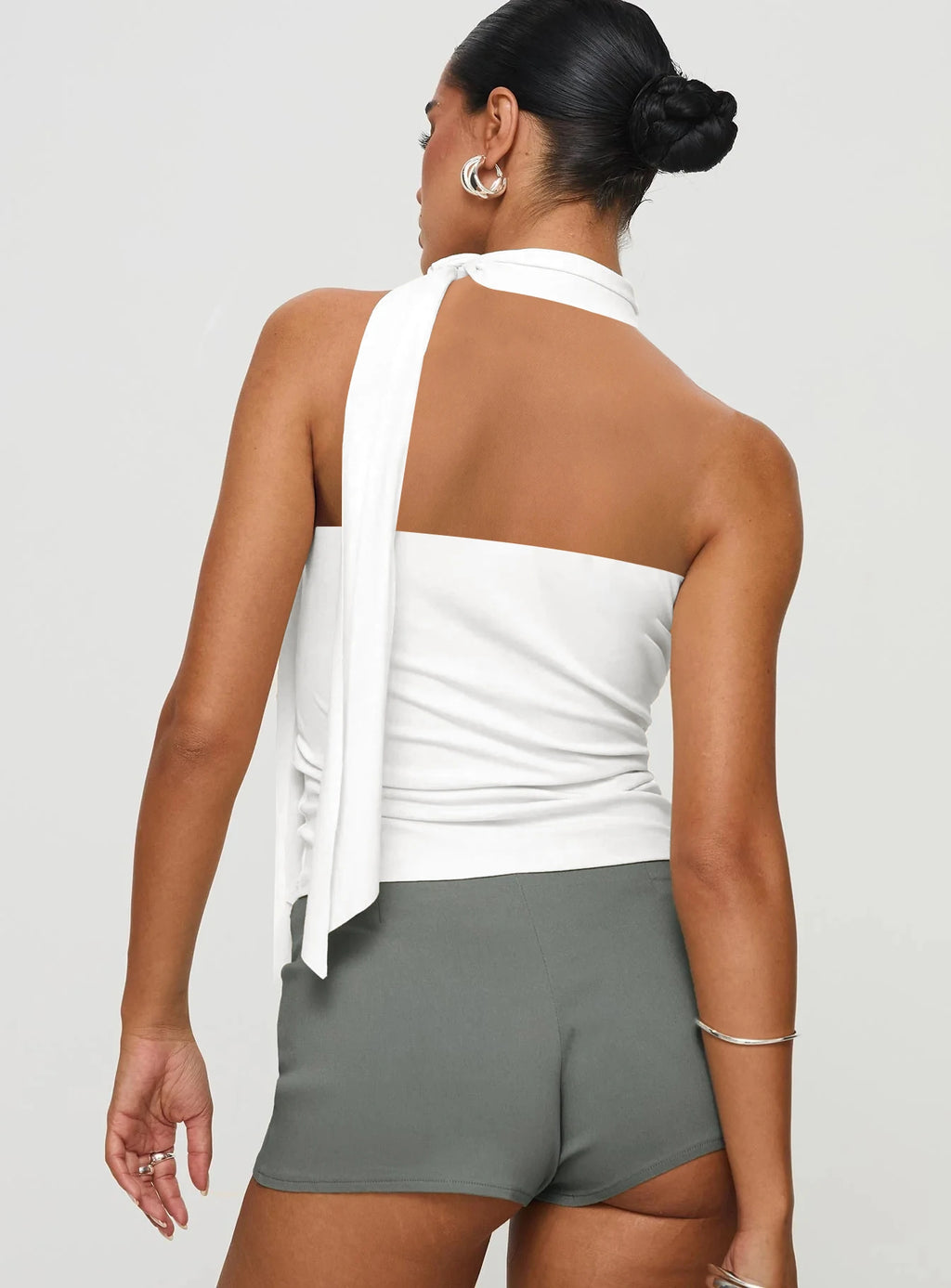 High Neck Slim Fit Ribbed Vest – Sleeveless Streetwear Tank Top for Women