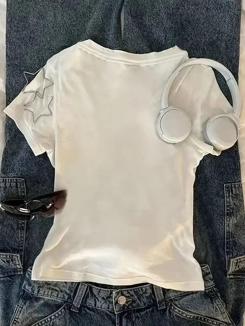 Camiseta holgada con estampado de gato Harajuku Y2K – Camiseta gráfica vintage de estilo urbano para mujer