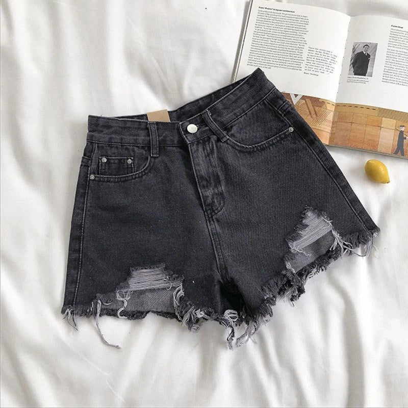 High Waist Wide Leg Denim Shorts – A-Line Summer Jean Shorts for Women