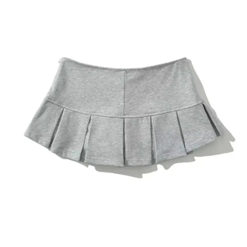 Y2K Low Waist Pleated Mini Skirt – Vintage A-Line Casual Skort for Women